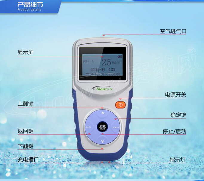 ?PM2.5手持便攜式直讀式粉塵專測儀產品介紹：